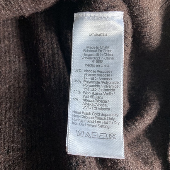 Madewell Brown Three-quarter Sleeve Sweater Alpaca Wool Blend Women's Size Small - Picture 8 of 12